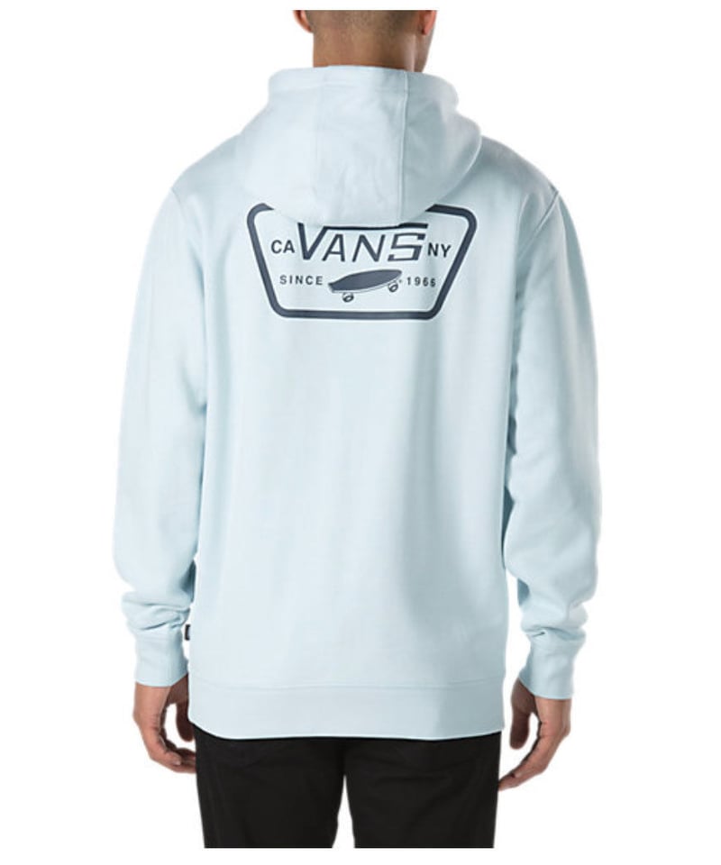 VANS バンズ プルオーバーパーカー FULL PATCHED セメント 即納】VANS FULL PATCHED PULLOVER HOODIE メンズLサイズ F