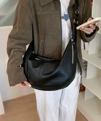 【予約販売】大容量 サイドファスナー付クロスPUレザーバッグ