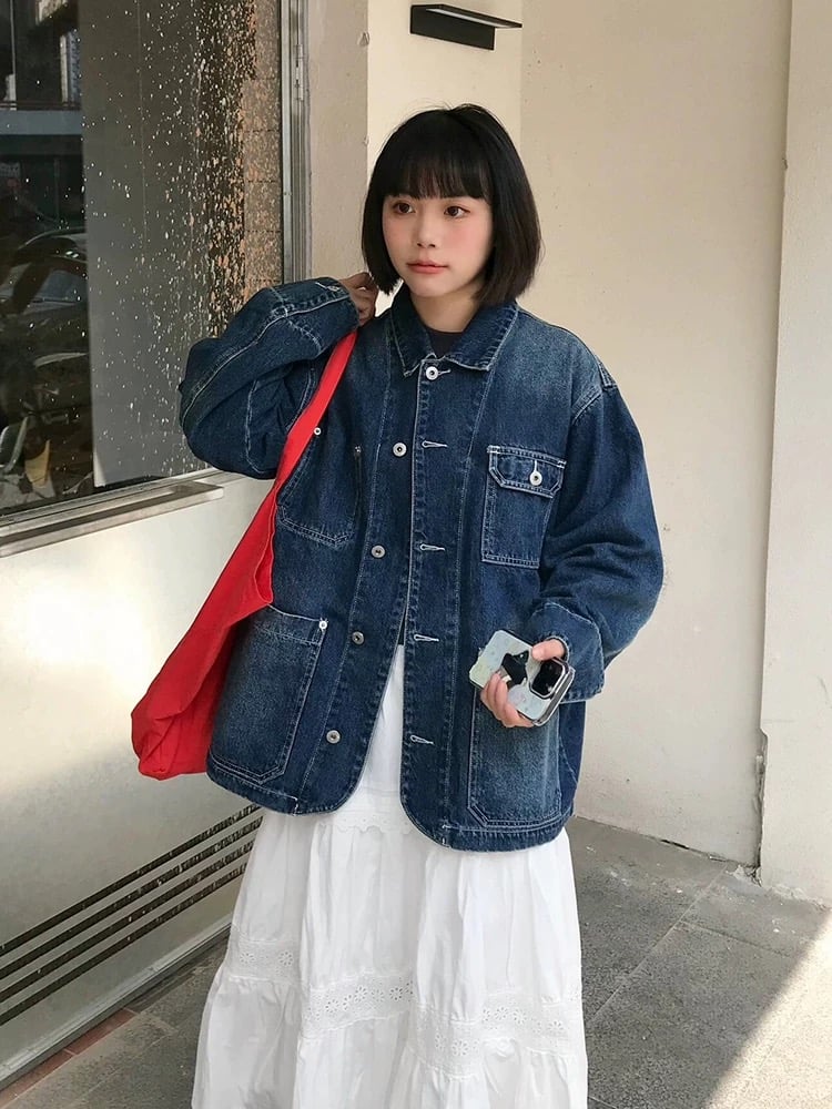 【美品】希少✨️ プレミアム デニムジャケット ビッグE ヴィンテージカバーオール 古着 70-80s BIG SMITH 濃紺 デニム ワーク カバーオール