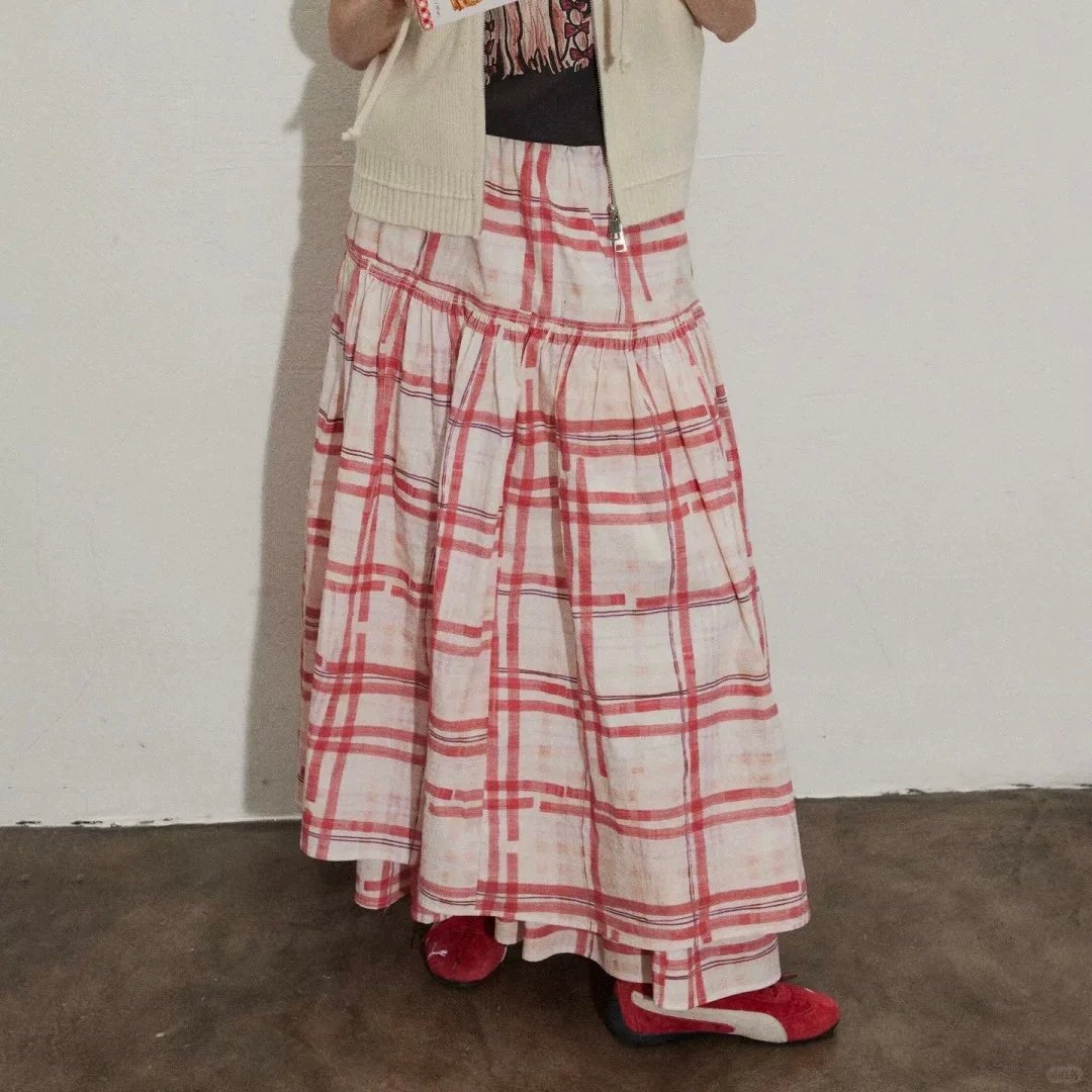 予約販売】レトロチェック柄フレアスカート | KISHIKA