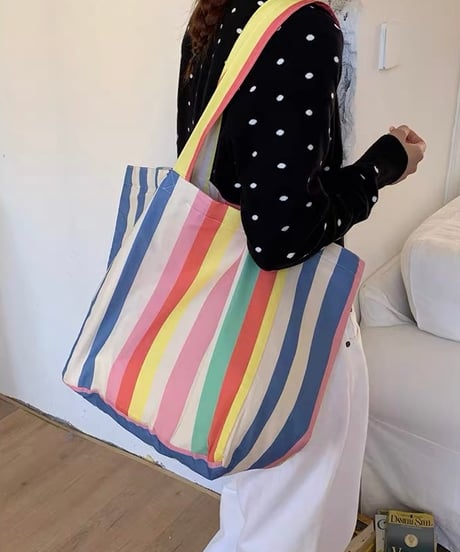 【予約販売】マルチストライプ トートバッグ