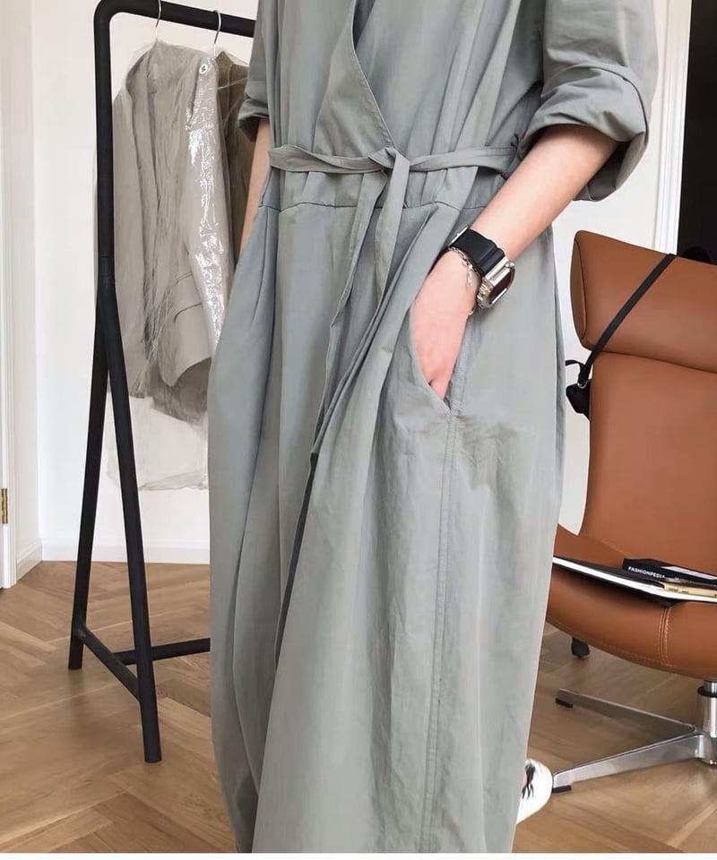 あんな　カシュクールサロペット 予約販売】カシュクールデザインオールインワン | KISHIKA