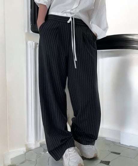 【予約販売】Wウェストストライプスラックスパンツ