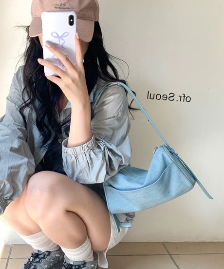 【予約販売】デニムボックスショルダーバッグ