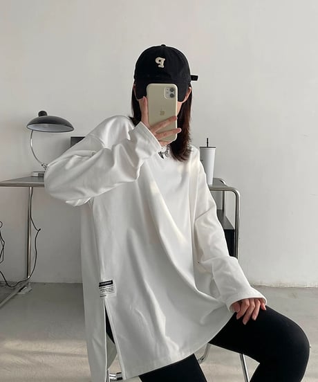 【予約販売】オーバーサイズ スリット ロングスリーブTシャツ