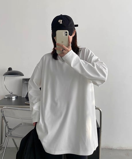 【予約販売】オーバーサイズ スリット ロングスリーブTシャツ