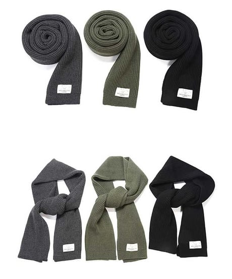 U.S.NAVY Wool Scarf USネイビー ウールスカーフ ミリタリー マフラー ニット リブニット