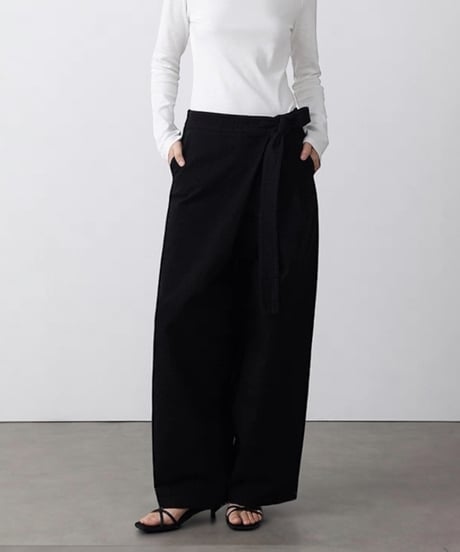 【予約販売】リボンベルト テーパードワイドパンツ