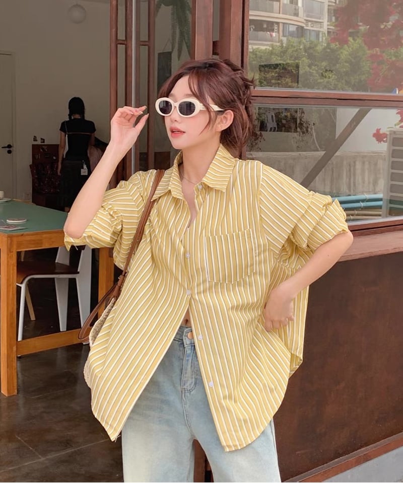 KEI Hayama PLUS ストライプシャツ Fサイズ KEI Hayama PLUS ストライプシャツ Fサイズ