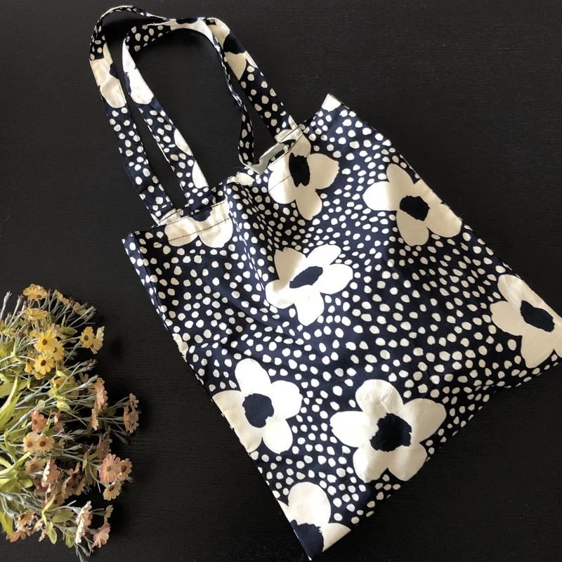 花柄ドット手提げバッグ 笹井源商店 花柄刺しゅう手提げバッグ | 京都通販ミセスの