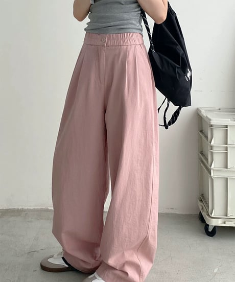 今だけ限定OFF SALE【予約販売】タックワイドパンツ ウェストゴム