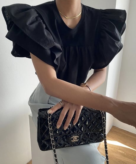 【予約販売】フリルスリーブTOPS#ホワイト