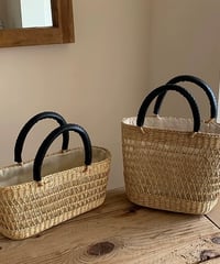 【予約販売】レザーハンドルかごバッグ