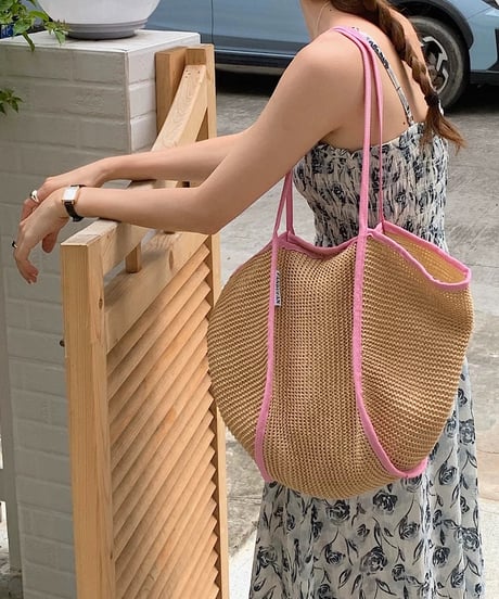【予約販売】パイピングストロートートバッグ