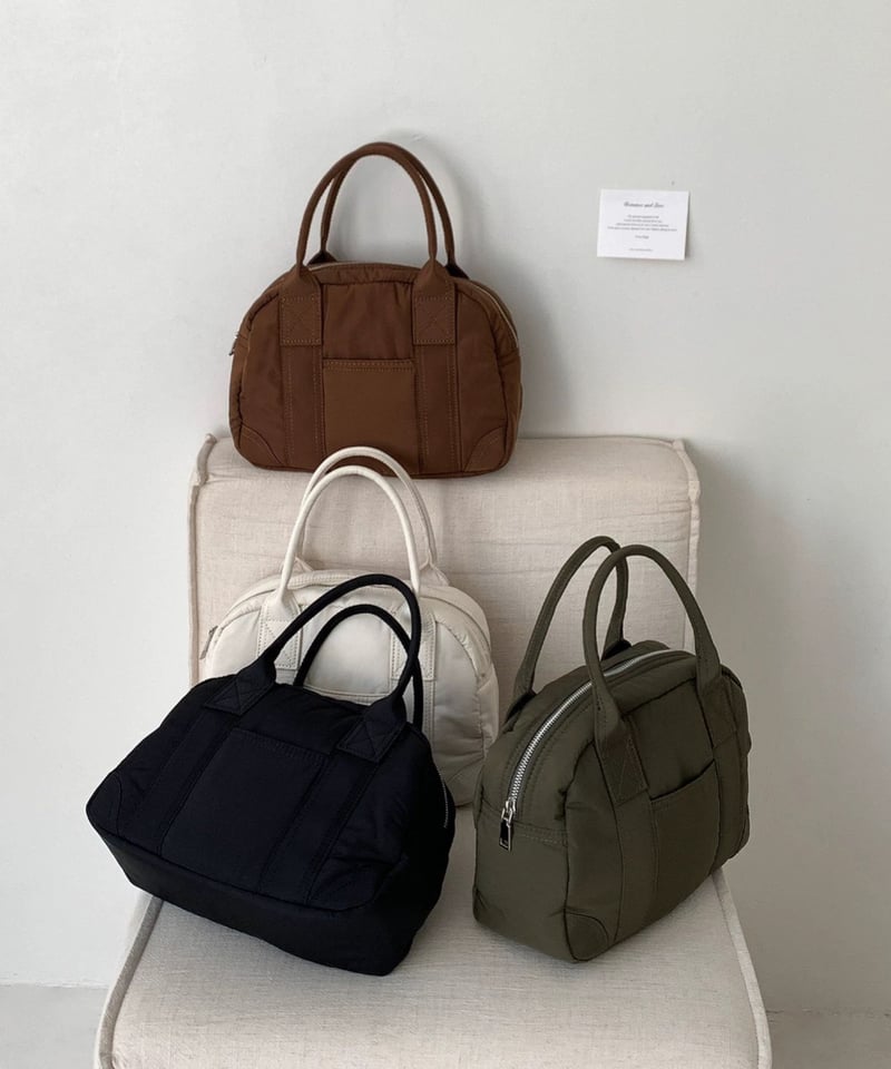 予約販売】ナイロンラウンドミニボストンバッグ #ブラック | KISHIKA