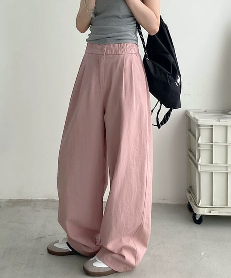 今だけ限定OFF SALE【予約販売】タックワイドパンツ ウェストゴム