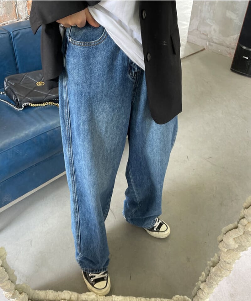 予約販売】ワイドストレートデニムパンツ SからXL | KISHIKA 予約販売】ワイドストレートデニムパンツ SからXL | KISHIKA