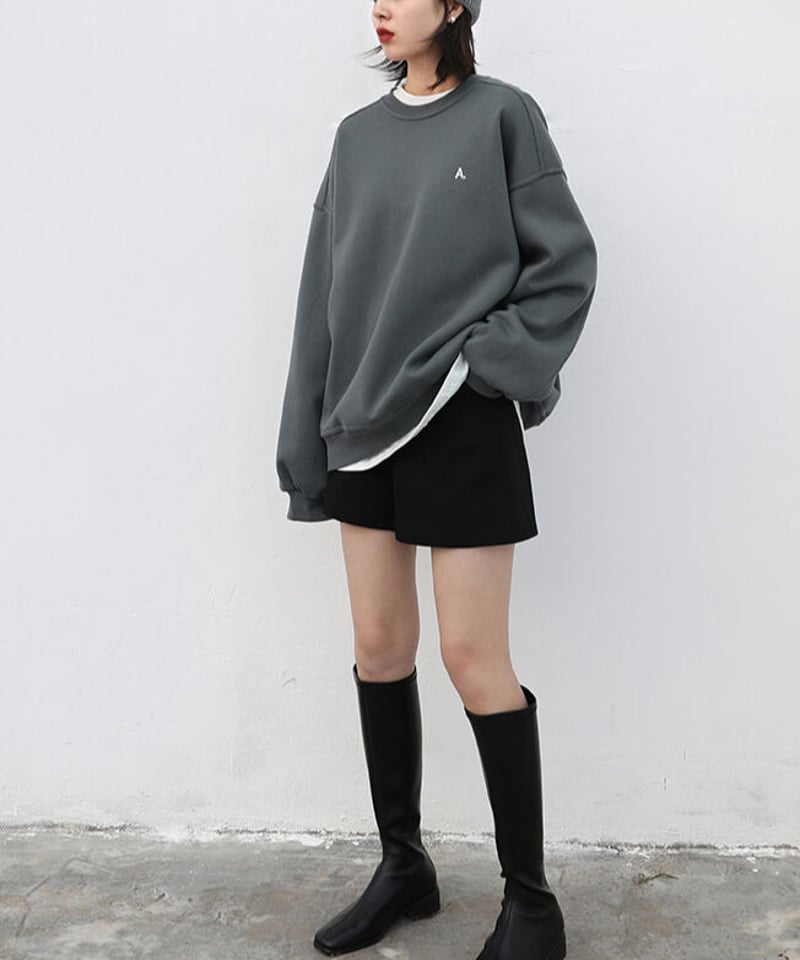 SALE【即納】OVER SIZE 刺繍ロゴスウェット チャコール | KISHIKA SALE【即納】OVER SIZE 刺繍ロゴスウェット チャコール | KISHIKA