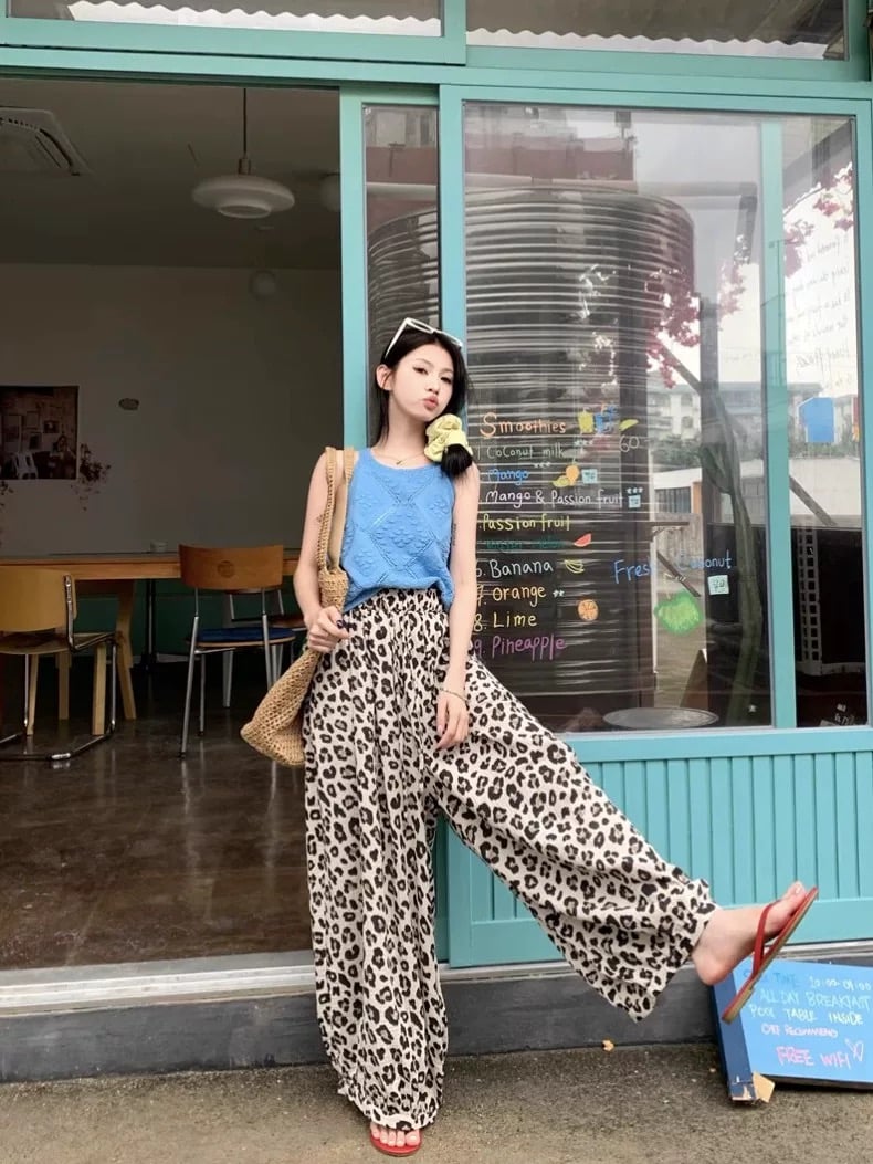 予約販売】レオパード柄イージーワイドパンツ | KISHIKA