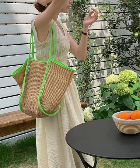 【予約販売】パイピングストロートートバッグ