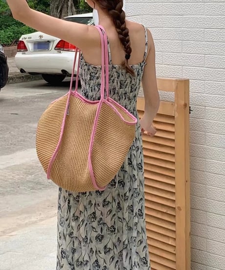 【予約販売】パイピングストロートートバッグ