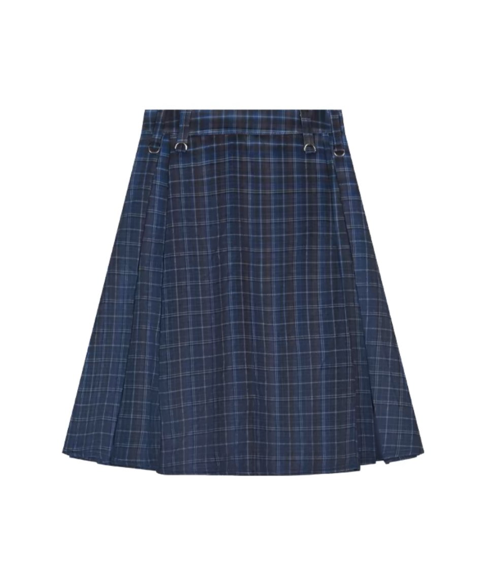 予約販売】カレッジスタイルチェック柄スカート#ネイビー | KISHIKA