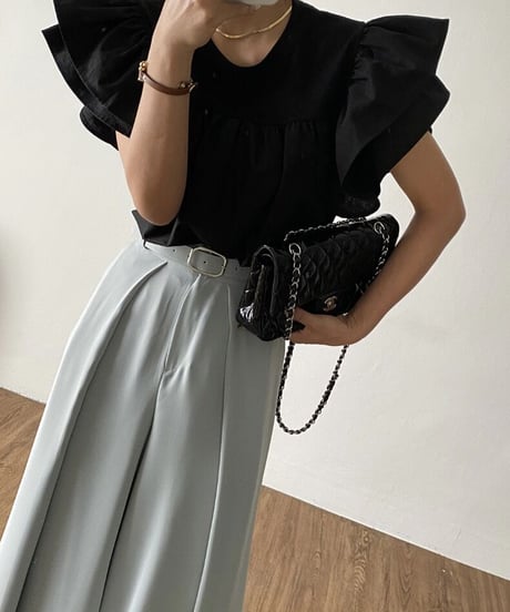 【予約販売】フリルスリーブTOPS#ホワイト