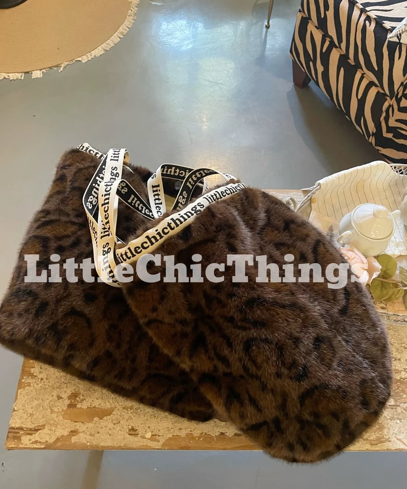 予約販売】LittleChicThings レオパード柄ファーバッグ 2タイプ 予約販売】LittleChicThings レオパード柄ファーバッグ 2タイプ