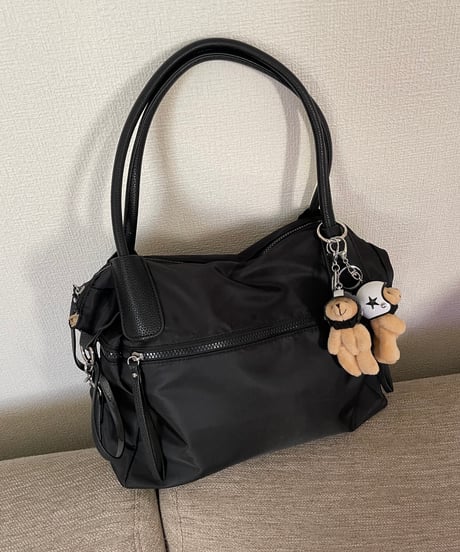【予約販売】大容量ジップデザインショルダーバッグ クロスベルト付