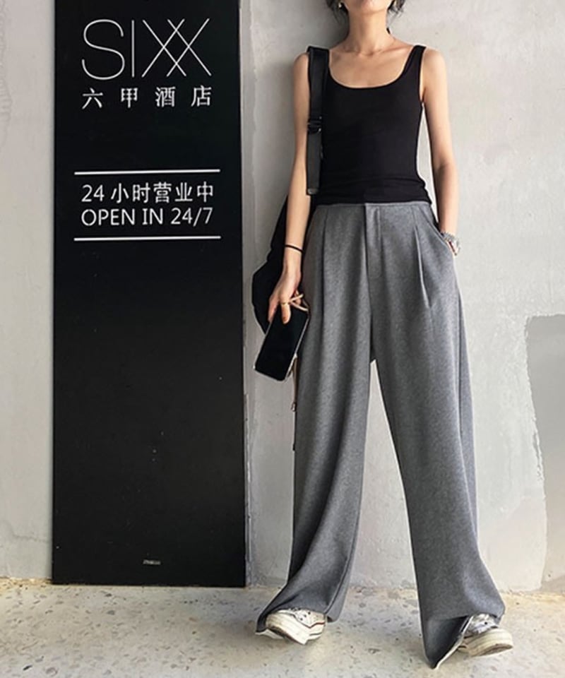 BLACK FRIDAY SALE【即納】タックスウェットスラックス#グレー | KISHIKA