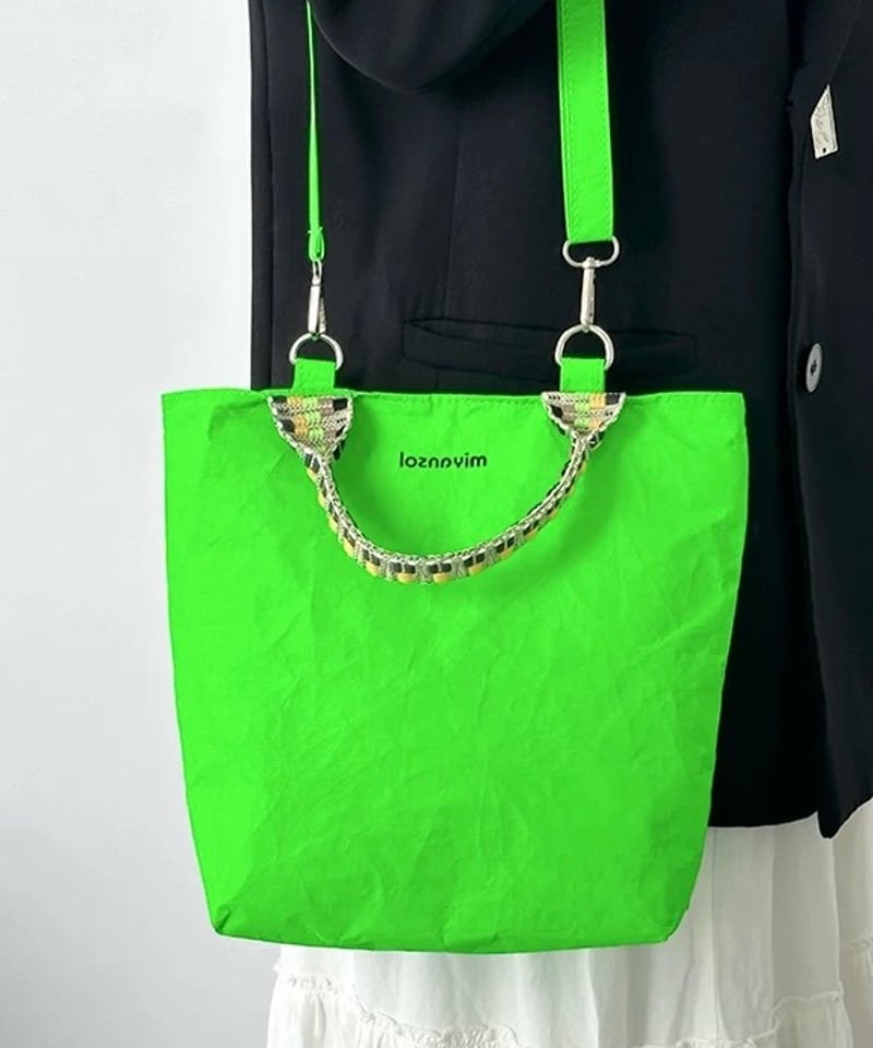 予約販売】蛍光グリーン防水ミニトートバッグ | KISHIKA