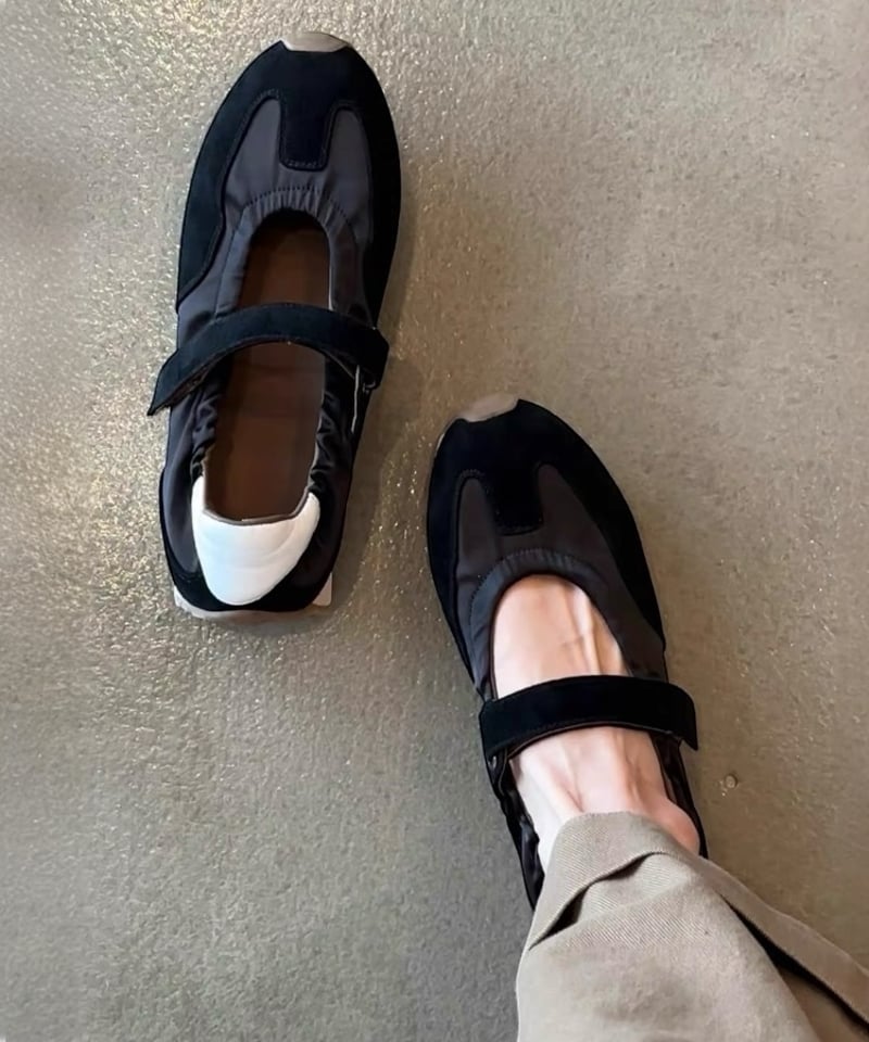 予約販売】レトロ ストラップスニーカー#ブラック | KISHIKA