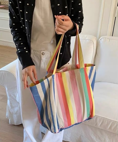 【予約販売】マルチストライプ トートバッグ