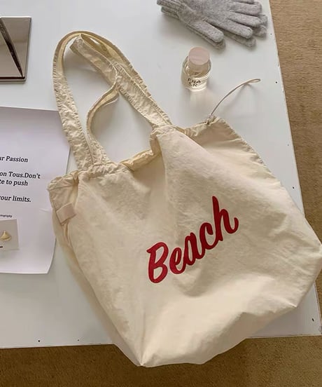 今だけ限定OFF！【予約販売】Beach ストリングナイロン トートバッグ