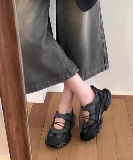 【予約販売】コードストラップスニーカー#グレー