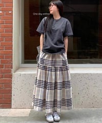【予約販売】レトロ チェック柄スカート
