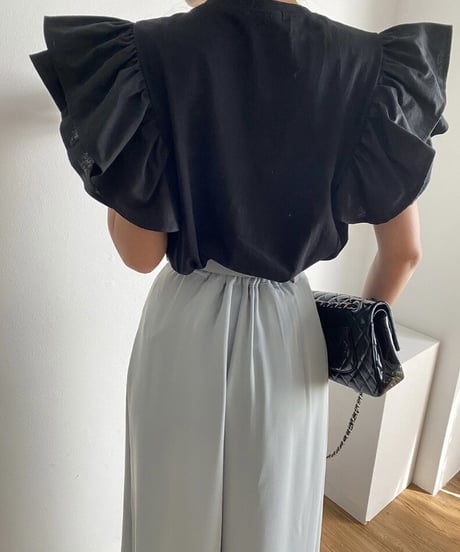 【予約販売】フリルスリーブTOPS#ホワイト