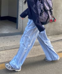 【即納】ストライプワイドパンツ