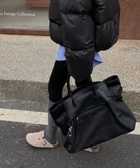【予約販売】大容量PUレザー&ナイロンコンビ ボストンバッグ