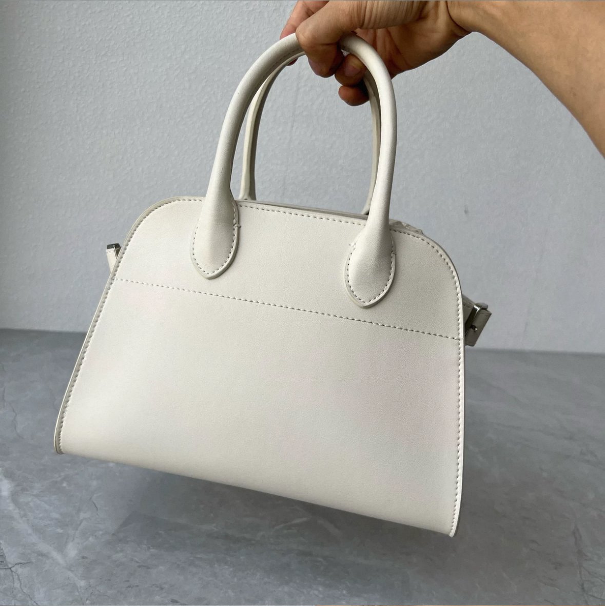 2025【予約販売】サイドベルトPUレザーミニボストンバッグ#ホワイト