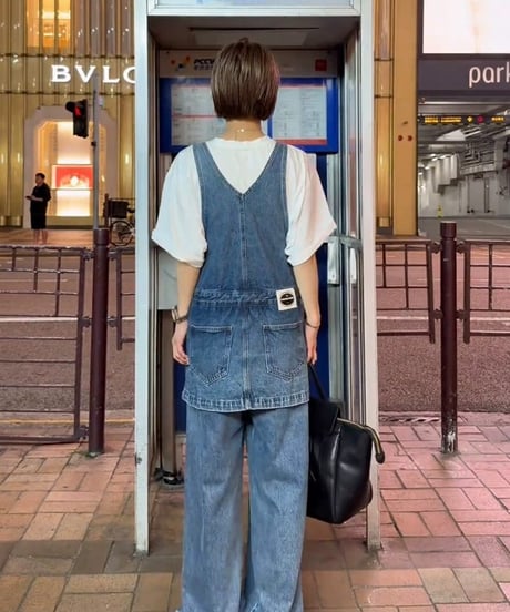 【予約販売】フェイクツーピース サロペット オーバーオール