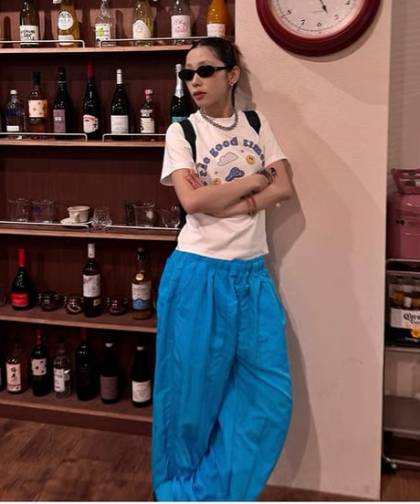 【予約販売】カラーイージーパンツ  #ブルー