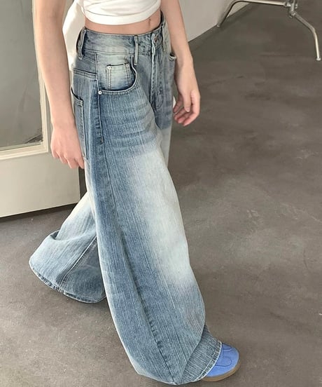 【予約販売】ビンテージウォッシュ バレルデニムパンツ