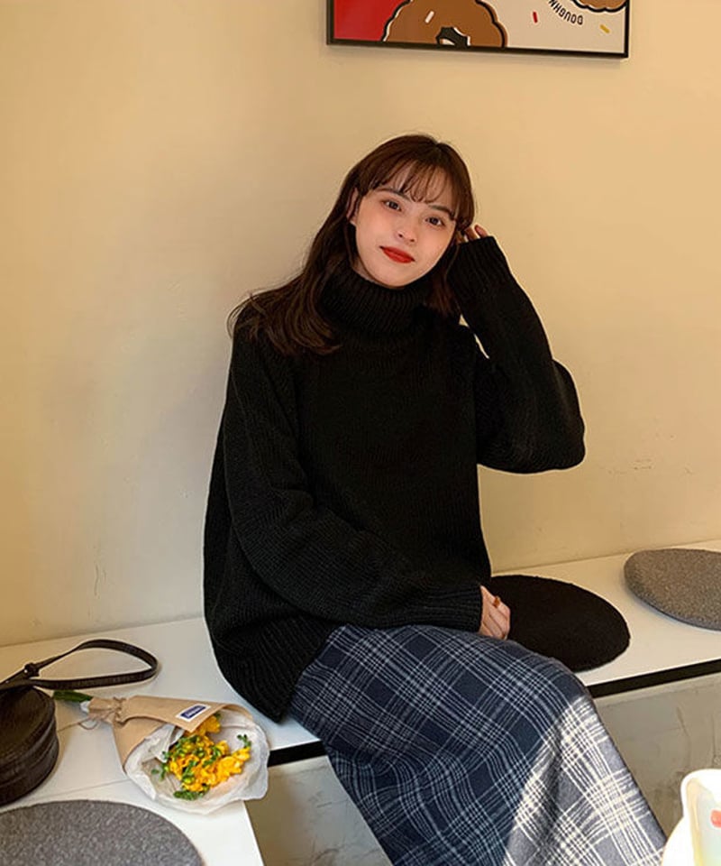 即納】オーバーサイズタートルニットプルオーバー 21815-48 | KISHIKA