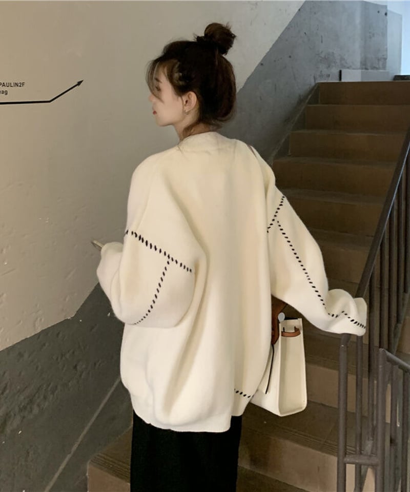 BLCK FRIDAY SALE【即納】ステッチニットカーディガン | KISHIKA