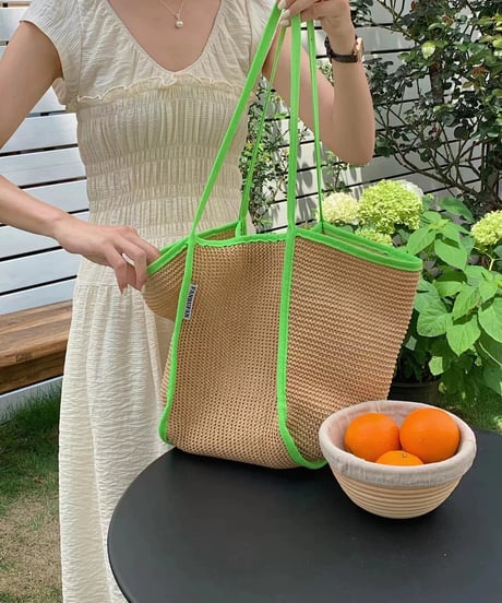 【予約販売】パイピングストロートートバッグ