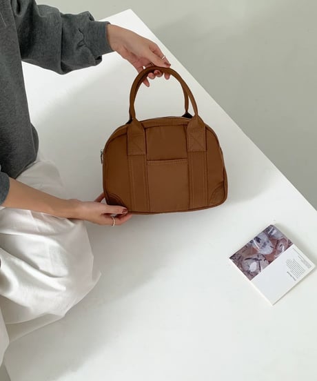 【予約販売】ナイロンラウンドミニボストンバッグ