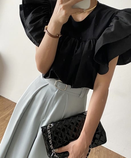 【予約販売】フリルスリーブTOPS#ホワイト