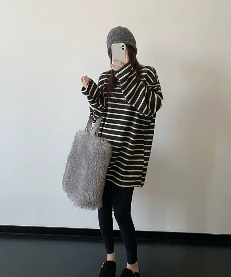 今だけ限定SALE【予約販売】オーバーサイズ ボーダー ニットTシャツ