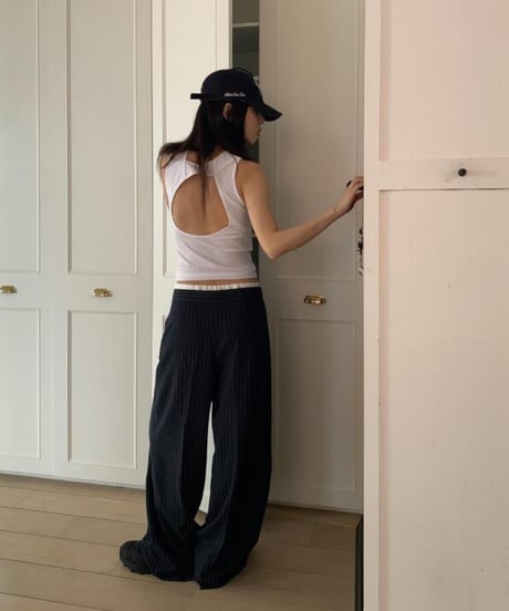 【予約販売】Wウェストストライプスラックスパンツ